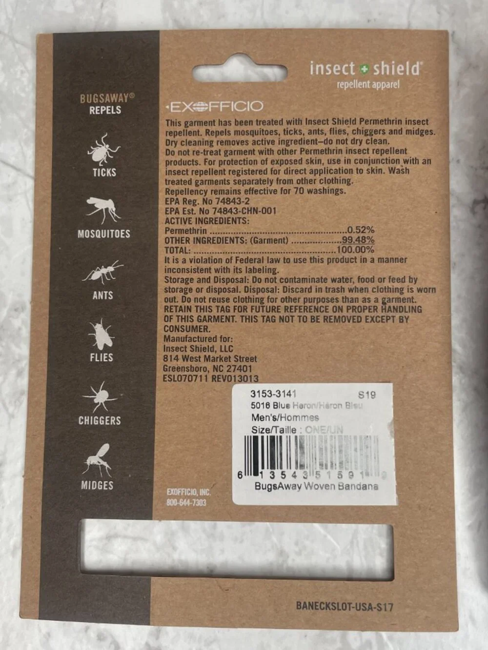 ExOfficio Insect Shield Bugsaway Bandana